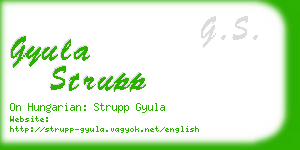 gyula strupp business card